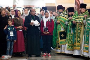 Fr John and daughter Nabigha Rose (on the right) in St Petersburg.