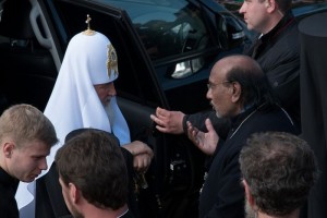 Fr John meets Patriarch Kirill.